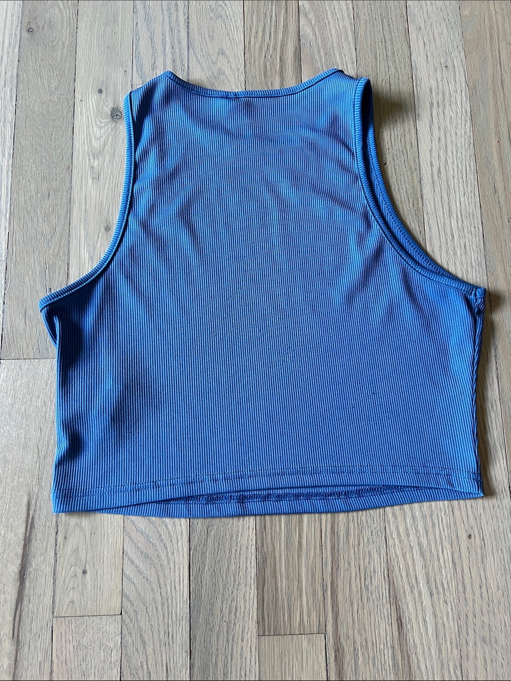 SHEIN Blue Ribbed Cropped Tank - Picture 4 of 5